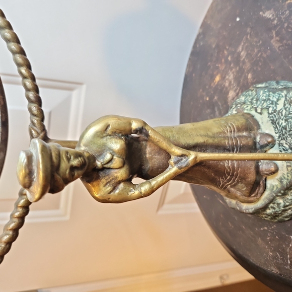 Bronze / Brass Vintage Lady Golfer Desktop Mirror Rare - Picture 6 of 14